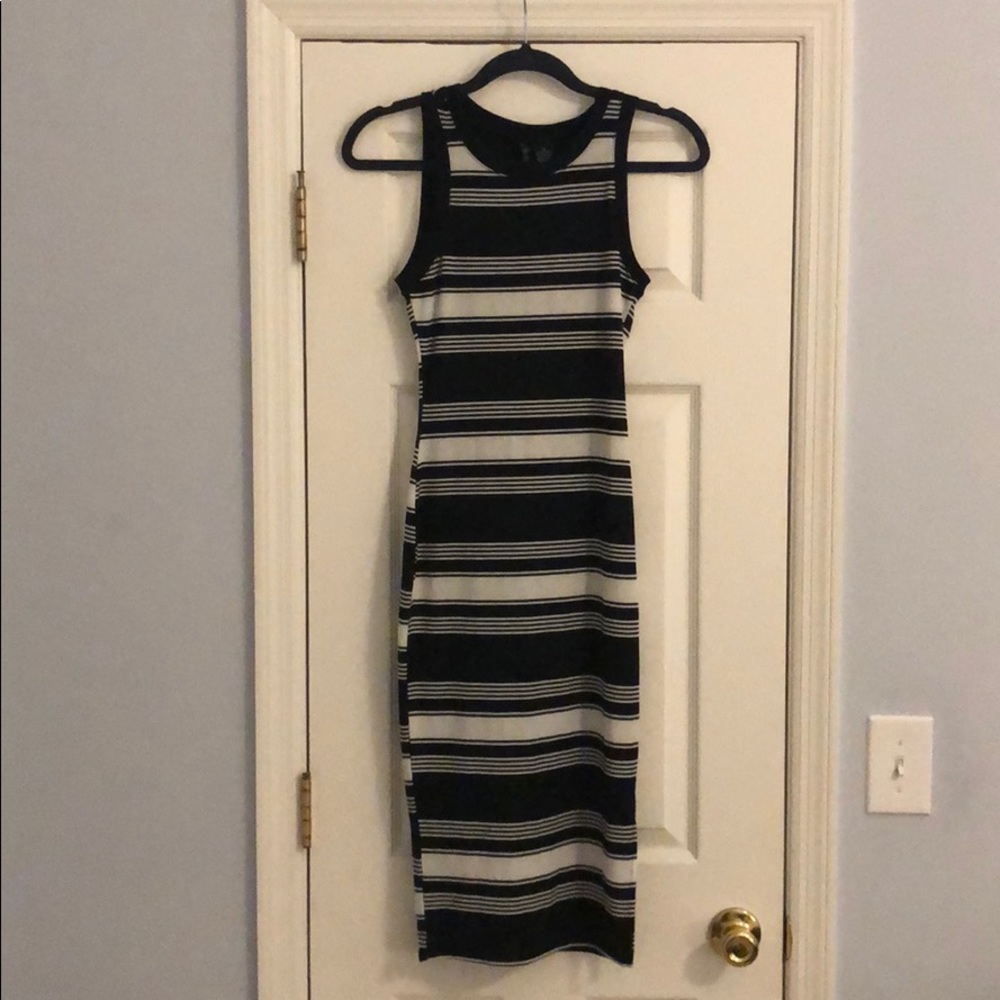 Striped body con dress